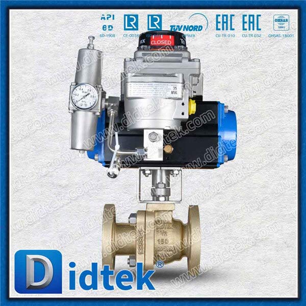 Aluminium Bronze C95800 Pneumatic Actuated Floating Soft Sealing Ball Valve